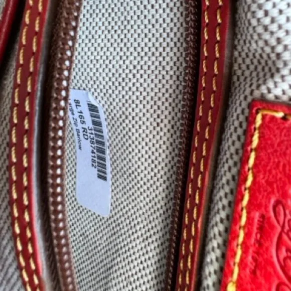 Auth Dooney & Burke Red Florentine Leather Large Barlow Zip Tote Satchel - Picture 11 of 16